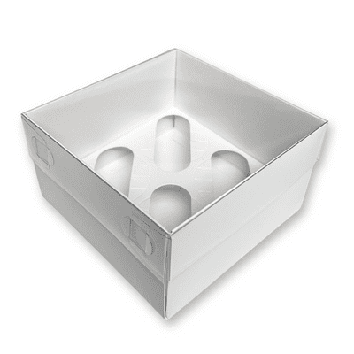 BULK OFFER - Extra-Tall Cupcake Box with Clear Lid (Holds 4) - 10 x Packs of 5 (50 Boxes)