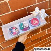White Cupcake Box with Clear Lid (Extra-Tall, 90mm) - Pack of 5 - Holds 3 Cupcakes