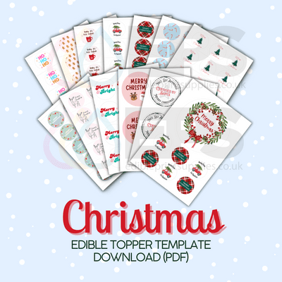 Christmas Edible Topper Template - Ready-to-Print Digital Download