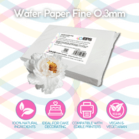A4 Edible Wafer Paper Fine (0.3mm) for Wafer Paper Flowers - 100 Sheets | Edible Print Supplies