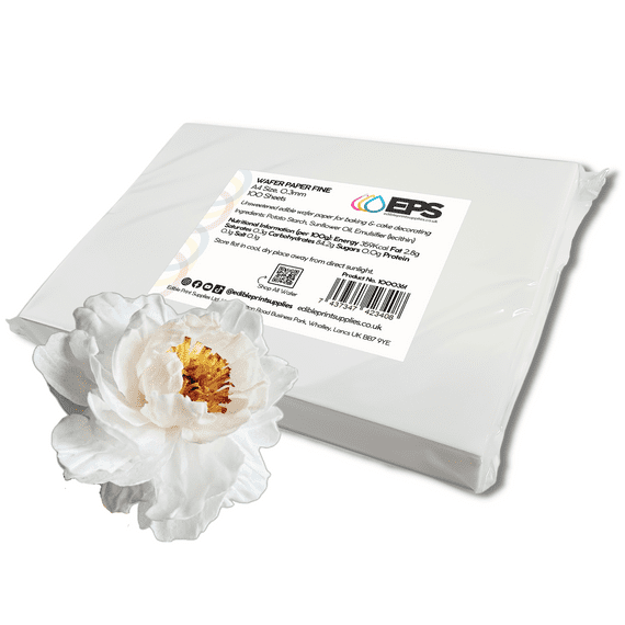 A4 Edible Wafer Paper Fine (0.3mm) for Wafer Paper Flowers - 100 Sheets | Edible Print Supplies