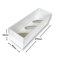 White Cupcake Box with Clear Lid (Extra-Tall, 90mm) - Pack of 5 - Holds 3 Cupcakes