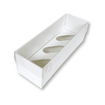 Extra-Tall White Cupcake Box with Clear Lid (Holds 3) - Pack of 5