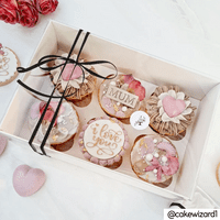 White Cupcake Box with Clear Lid (Extra-Tall, 90mm) - Pack of 5 - Holds 6 Cupcakes