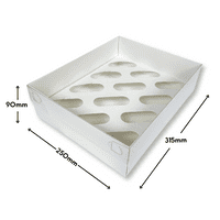 White 12-Hole Cupcake Boxes with Clear Lids (Extra-Tall, 90mm) - Pack of 5 - Holds 12 Cupcakes