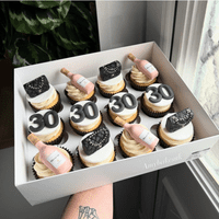 White 12-Hole Cupcake Boxes with Clear Lids (Extra-Tall, 90mm) - Pack of 5 - Holds 12 Cupcakes