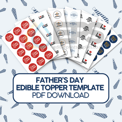 Father's Day Edible Topper Template - Ready-to-Print Digital Download