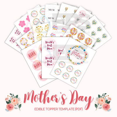 Mother's Day Edible Topper Template - Ready-to-Print Digital Download