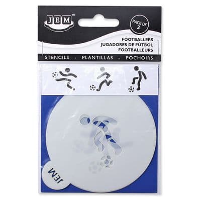 Set of 3 Cake Decorating Stencils 90mm - Footballers
