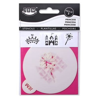 Set of 3 Cake Decorating Stencils 90mm - Princess