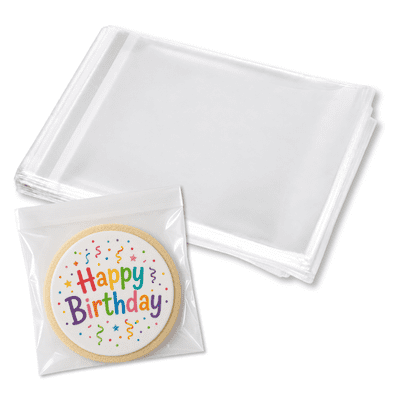 Small Food-Safe Peel and Seal Biscuit Favour Cello Bags - 105 x 105mm (x100)