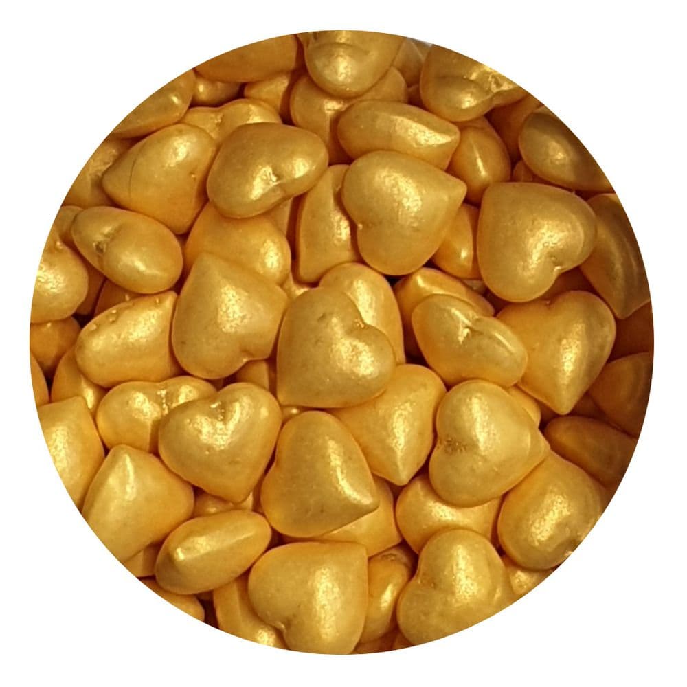 Gold Heart Sprinkles Cake Decorating Edible Print Supplies