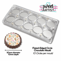 Polycarbonate Magnetic Chocolate Mould - Large Fluted Circles | Edible Print Supplies