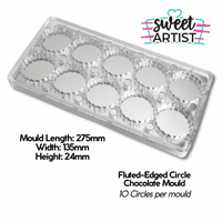 Polycarbonate Magnetic Chocolate Mould - Large Fluted Circles | Edible Print Supplies