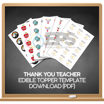 Thank You Teacher Topper Template - Ready-to-Print Digital Download