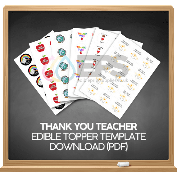 Thank You Teacher Cupcake Topper Template Download - Free with £50 Spend