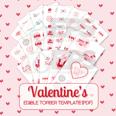 Valentine's  Edible Topper Template - Ready-to-Print Digital Download