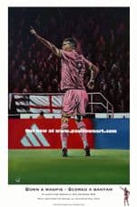 'Born a Magpie .... scored a Bantam' Andy Cook Signed limited edition A3 Print