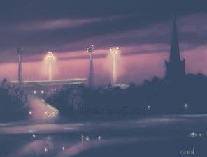 Aston Villa - Villa Park Lights  - 20'' x 30'' Box Canvas