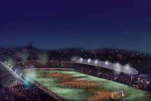 Cathkin Park under lights, Third Lanark   20'' x 30'' Box Canvas Print