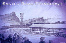 Easter Road graphite scene 20'' x 30'' Box Canvas Print