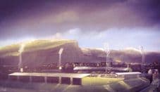 Easter Road Skyline from Leith 20'' x 30'' Box Canvas Print