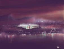 Floodlights on Leith - Hibernian 20'' x 30'' Box Canvas Print