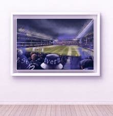 From the Gwladys Street End, The Last Derby at Goodison- Original Unframed Artwork sized 30' x 20''