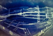 Hibernian Easter Road - Graphite A3 poster print