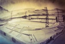 Hibernian Easter Road - Pencil sketch 20'' x 30'' Box Canvas Print