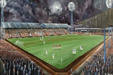 Huddersfield Town v Man Utd 1970's - A3 approx poster print