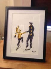 Hull City 'My First Match' contemporary art-original artwork painted in acrylic in 14'' x 11'' frame