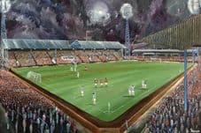 Leeds Road - Huddersfield Town v Man Utd 1970's - 20'' x 30'' Box Canvas