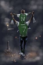 Personalised Going to the Match, Hibs - Your own name and numbers 20'' x 30'' approx poster print
