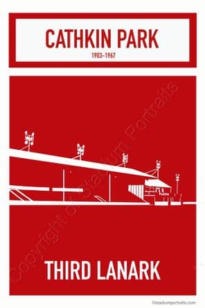 Third Lanark, Cathkin Park Contemporary Stadium Art     A3 poster print