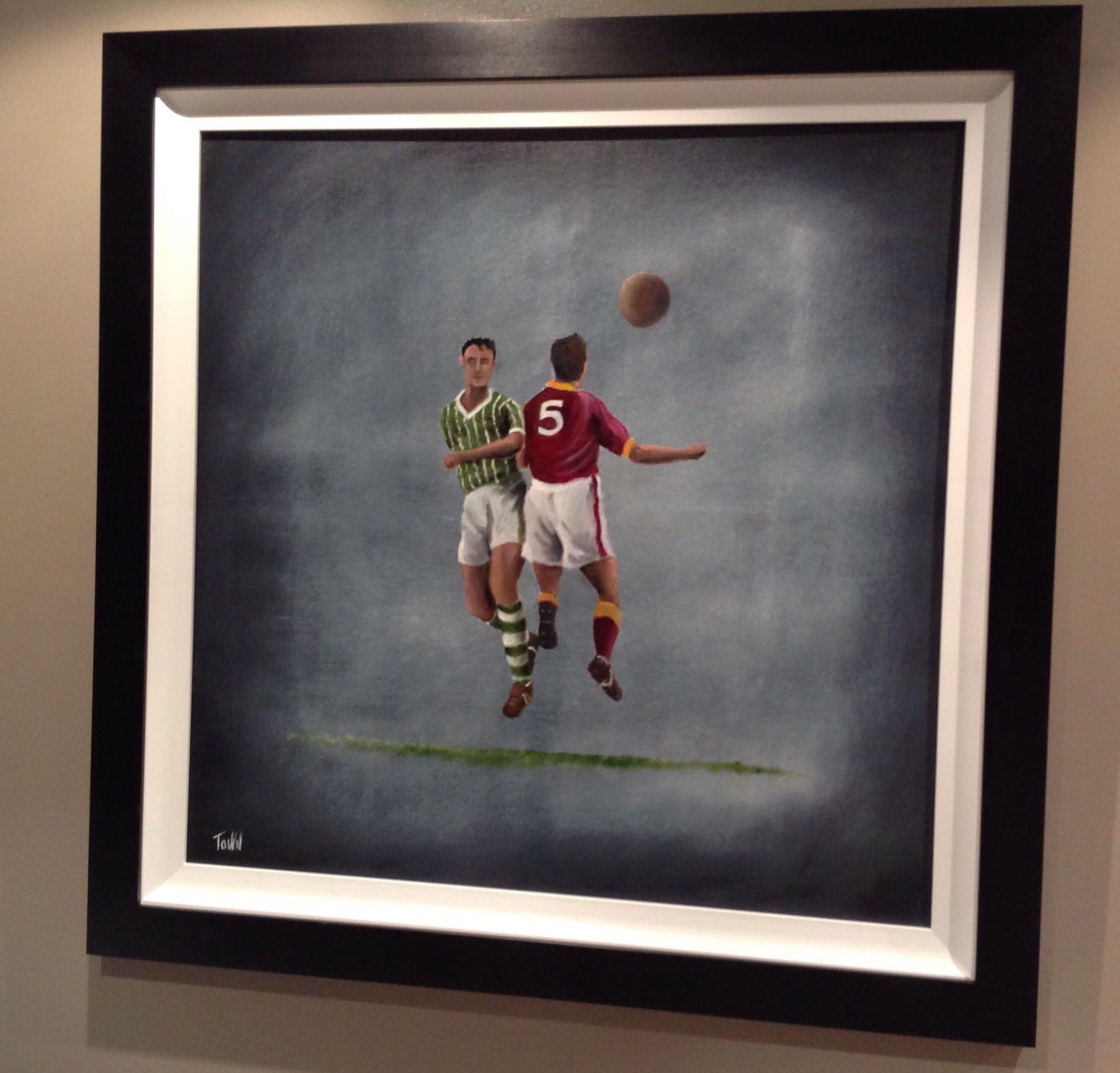 Wool City Rivals original FRAMED oil painting on canvas board 20 x20