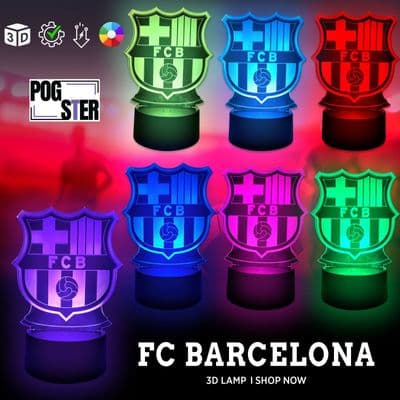 3D Lamp | FC Barcelona | Kids & Adults | 7 Colour Change | Touch Control | Mood Light |