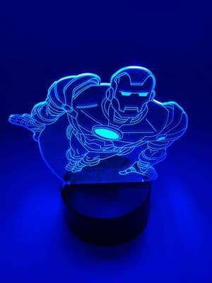 3D Lamp | Iron Man | Kids & Adults | 7 Colour Change | Touch Control | Mood Light |