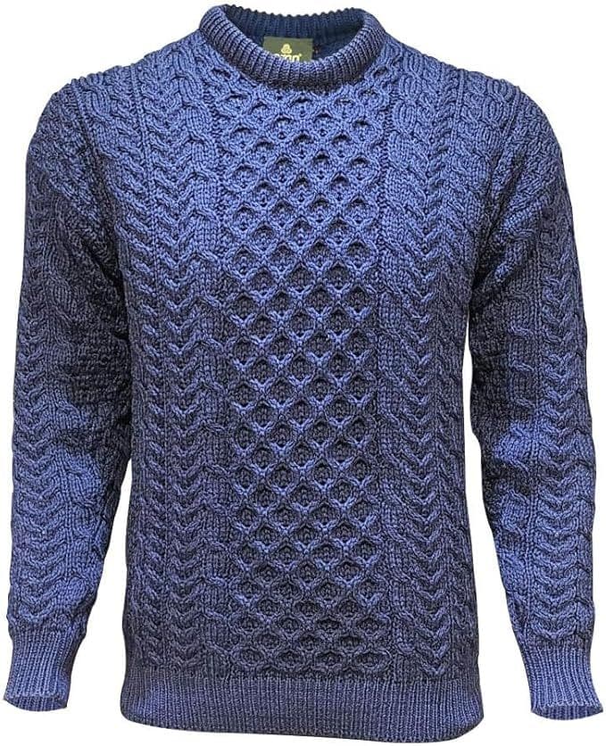 thumbnail image 2 of Aran Woollen Mills Merino Wool Honeycomb Knit Crew Neck Sweater | Irish Fisherman Pullover | Made In Ireland 2 of 2