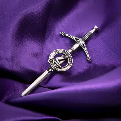 Armstrong Clan Kilt Pin - Traditional Scottish Surname Crest Sword Brooch