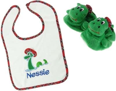 Baby Bib and Bootees 0-3 Months to 2 Years - Nessie Shoes & Baby Bib - Boys & Girls