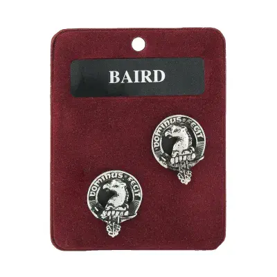 Baird Clan Crest Cufflinks - Traditional Shirt Accessory - Scottish Heritage - Made in Scotland