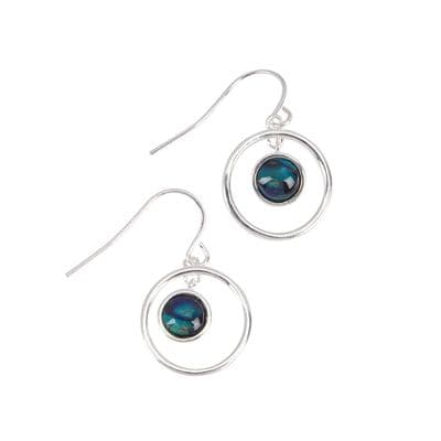 Beautiful Circle Scottish Heathergems Silver Plated Earrings - Gift