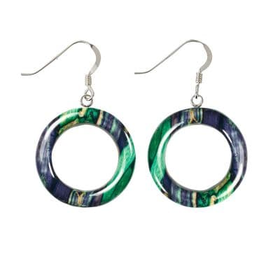 Beautiful Hoop Drop Scottish Heathergems Sterling Silver Earrings - Gift