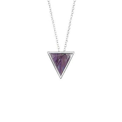 Beautiful Neuk Triangle Scottish Heathergems Sterling Silver Necklace - Gift