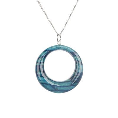 Beautiful Offset Circle Scottish Heathergems Sterling Silver Necklace - Gift