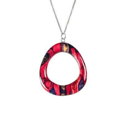 Beautiful Rounded Triangle Scottish Heathergems Sterling Silver Necklace - Gift