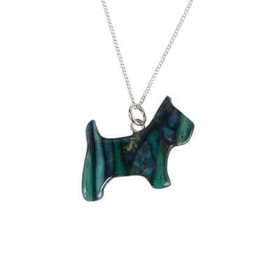 Beautiful Scottie Terrier Dog Scottish Heathergems Sterling Silver Necklace - Gift