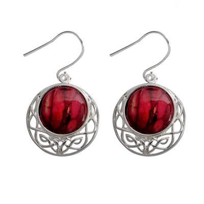 Beautiful Scottish Cormag Celtic Heathergems Silver Plated Earrings W/ Gift Box & Story Card