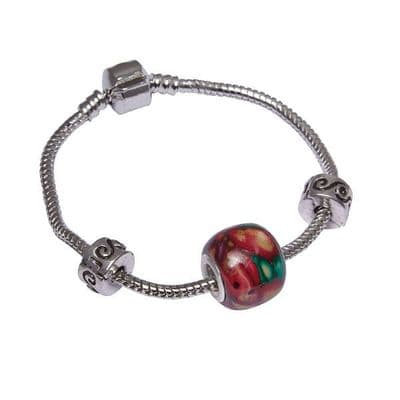 Beautiful Scottish Round Heather Bead Plated Heathergems Bracelet W/ Gift Box